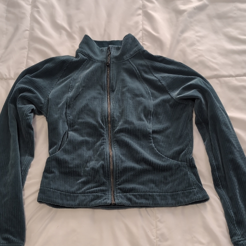 Storm Teal lululemon athletica Blue Corduroy Scuba Track Jacket Size 4